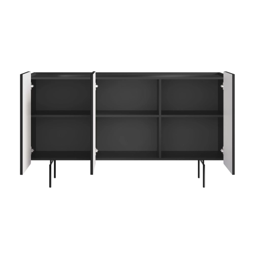 Komoda Malmi 150 cm - czarny mat / czarne nóżki
